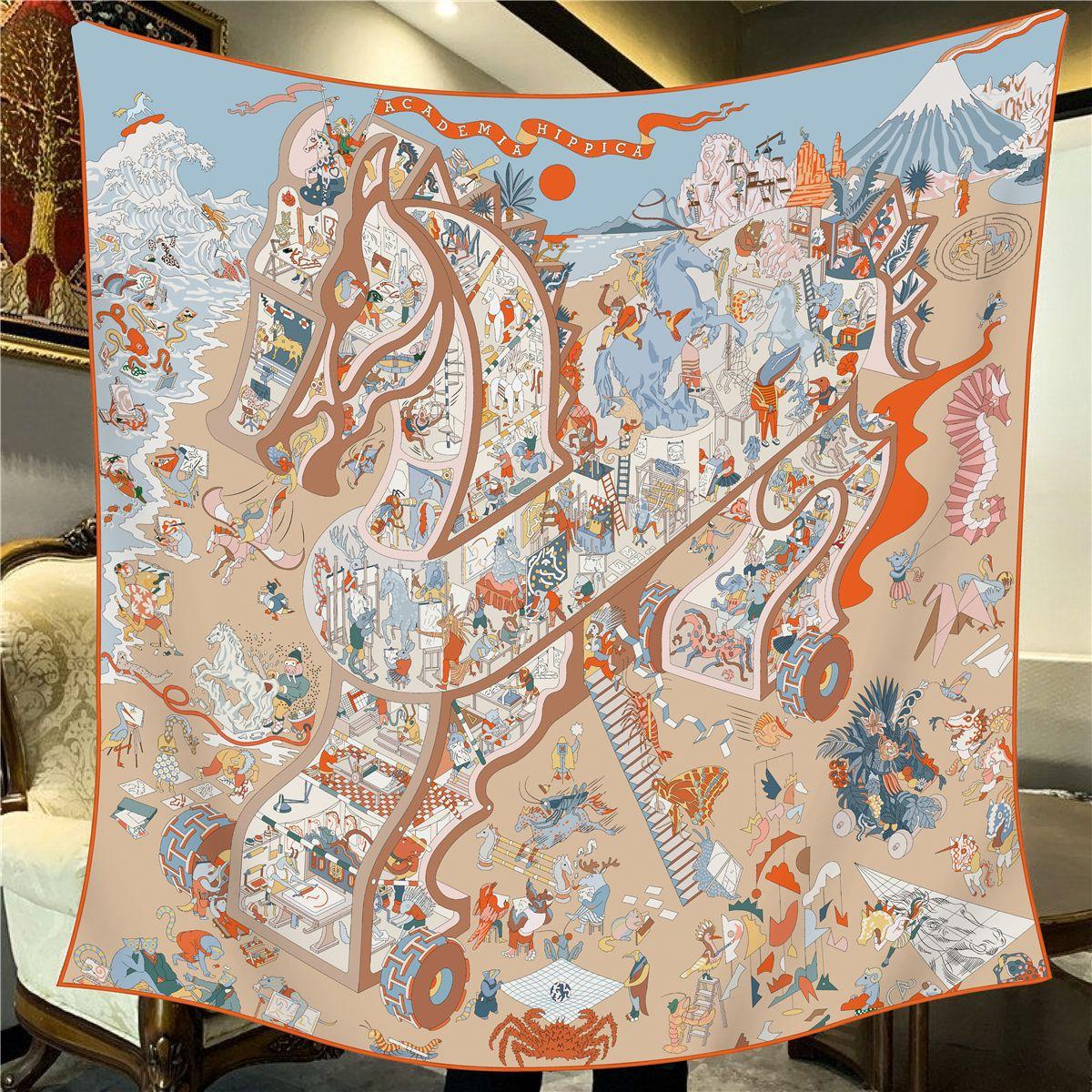 

Women S Faux Silk Wool Scarf 110X110M Chic Elegant Square Luxury Christmas Birthday Gift Party Office Daily Wrap 110X110cm