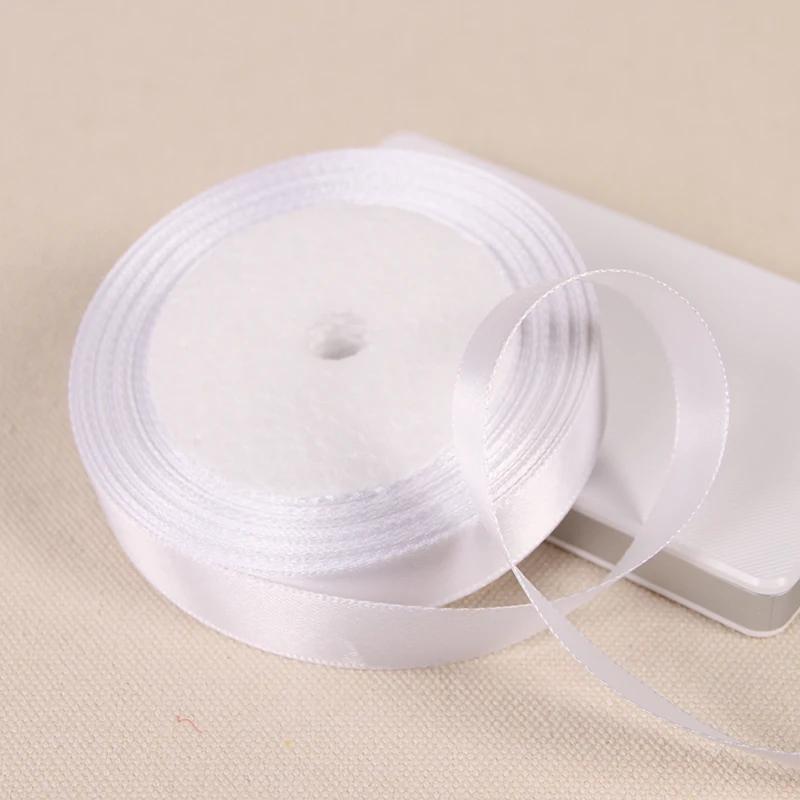 6mm 10mm 15mm 20mm 25mm 40mm 50mm White Single Face Satin Ribbons DIY Handmade Crafts Supplies Wedding Decoration Gift Wrapping