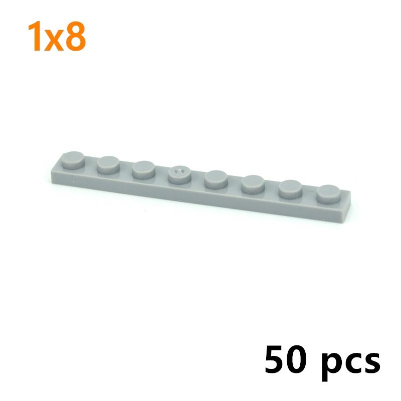 DIY Thin Figures Bricks 1x8 Dots Building Blocks 9 Colors Educational Creative Size Compatible With 3460 Toy For Children 50pcs