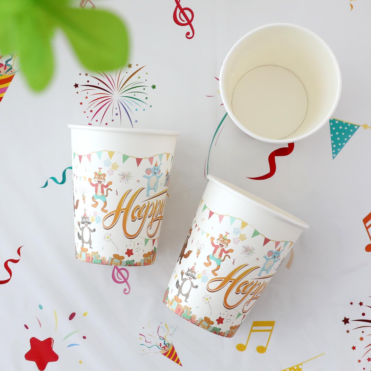 

Happy Birthday Party Tableware Set: Disposable Plates & Tablecloth for Boys & Girls