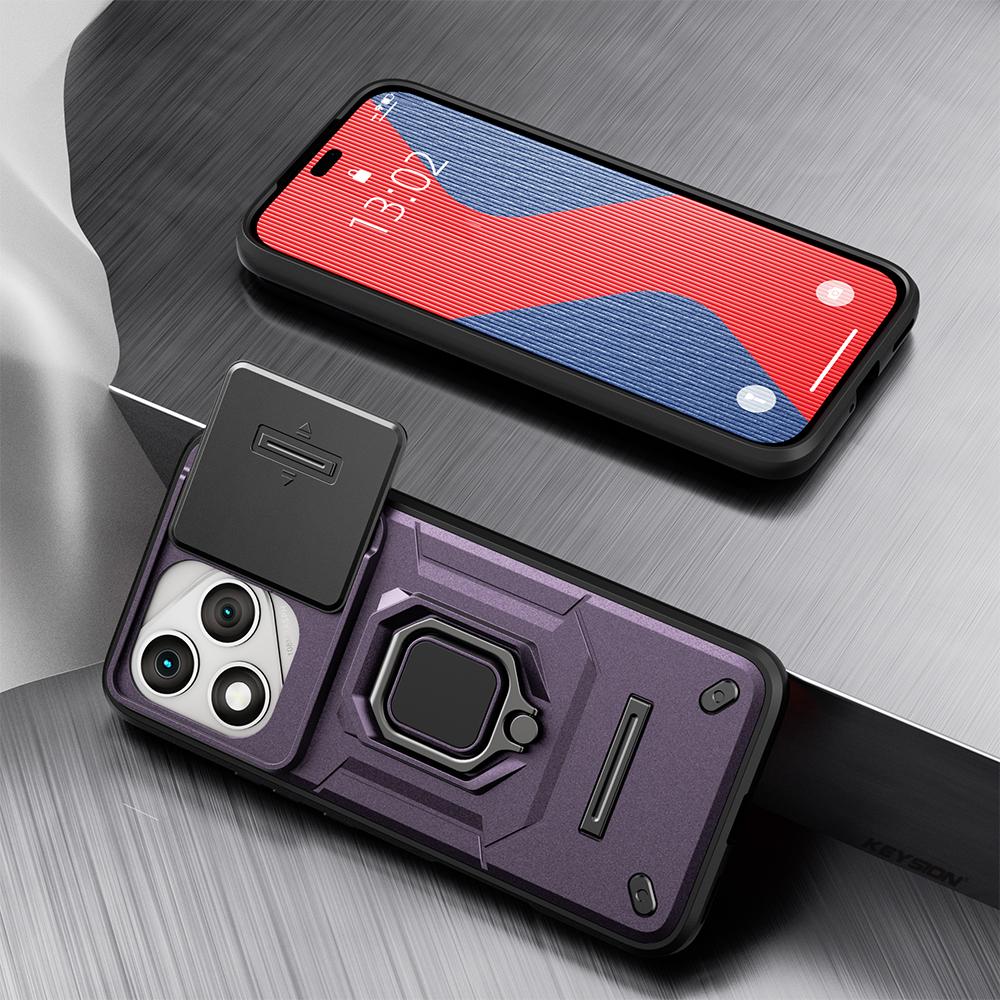 KEYSION Shockproof Armor Case for HONOR 400 Lite 5G Slide Camera Lens Protection Ring Phone Cover for Huawei Honor 400 Lite 5G