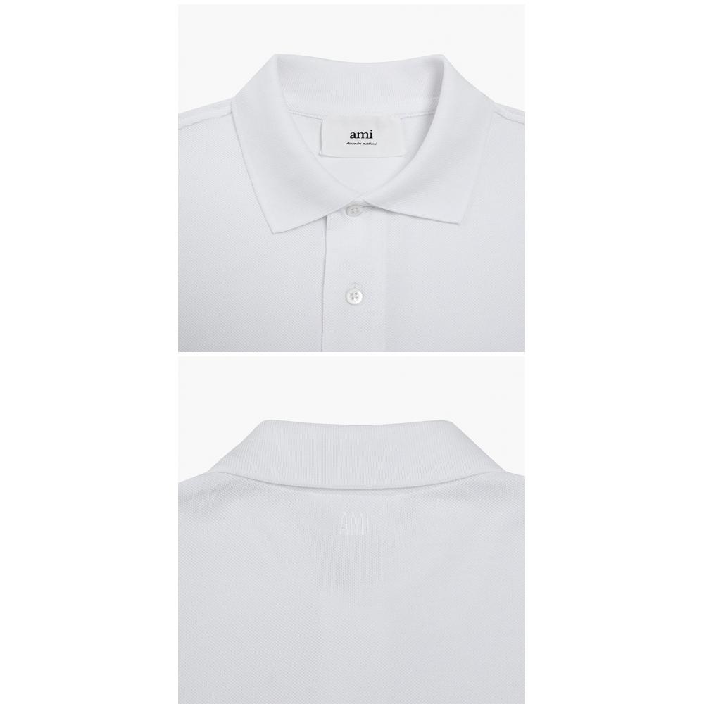 Ami Bfupl001 760 100 Ami De Coeur Logo Małe Serce Polo Unisex T-shirt z krótkim rękawem