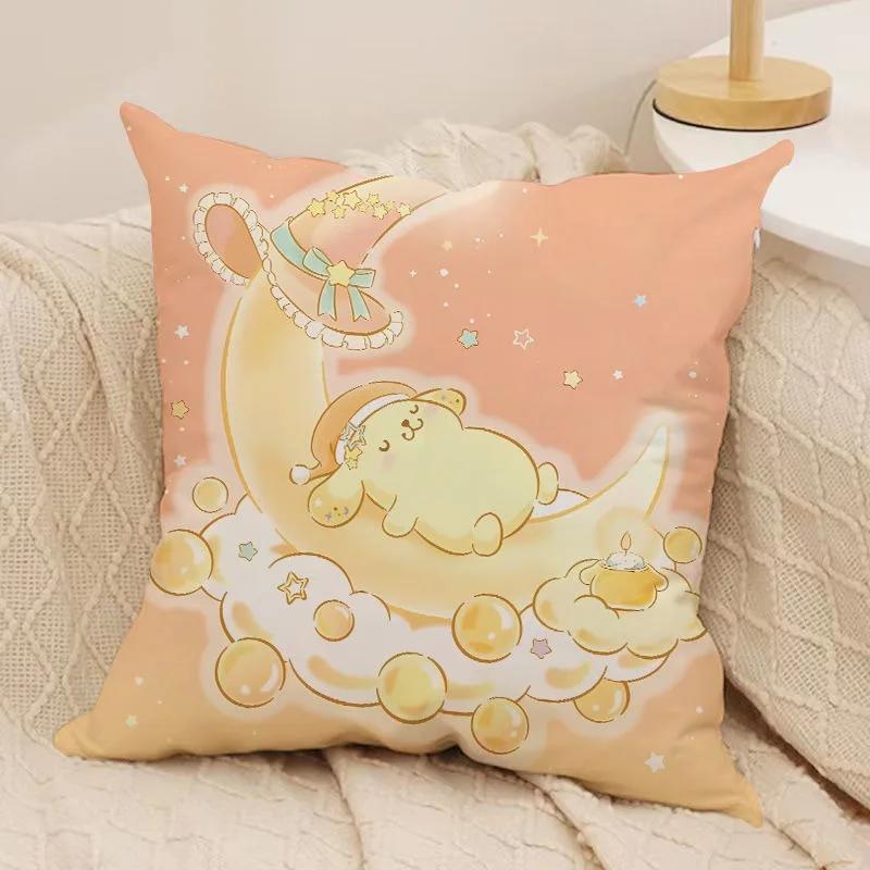 Cartoon Cute Sanrio Pillowcase Kulomi Big-eared Dog Pattern Home Room Decoration Soft and Comfortable Sofa Cushion Cover