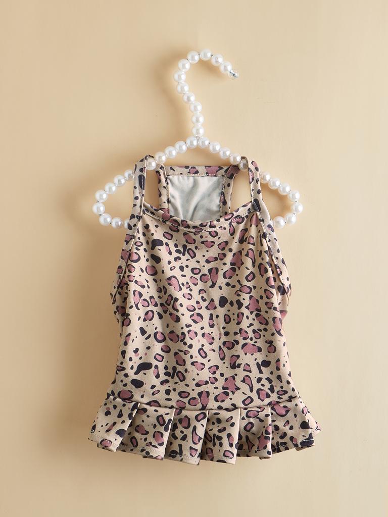 Summer Leopard Print Pet Dress, Cute Cat Kitten Vest, Fashion Doggie Puppy Outfit, Breathable Pet Apparel for Cats & Dogs