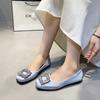 2026 New Versatile Square Buckle Slip-On Flat Shoes for Women Commuter Style Fashion Rhinestone Casual Shoes Spring Autumn Shoes