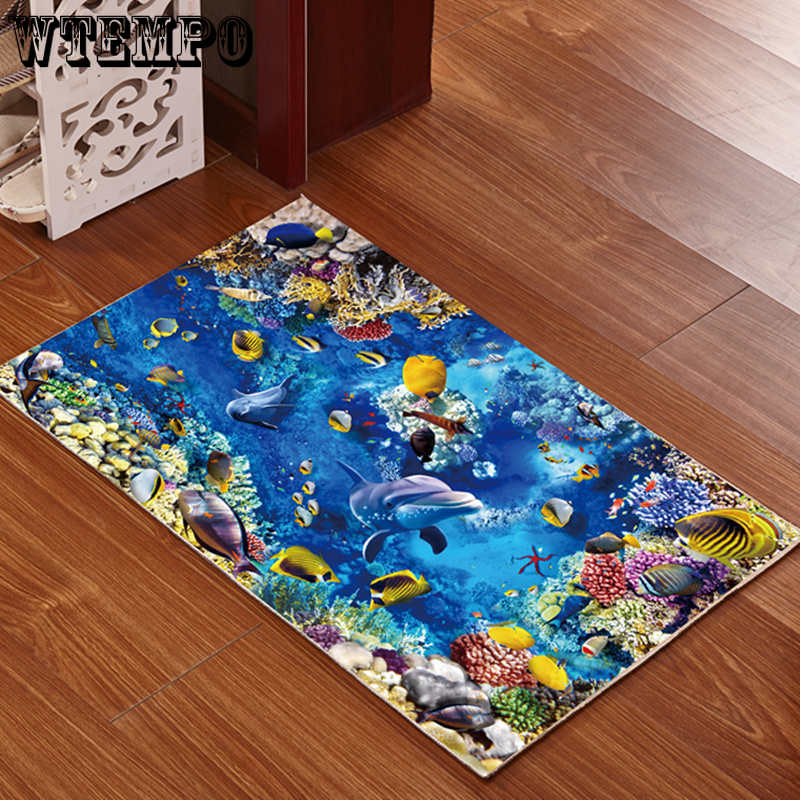 3D Entrance Carpet Living Room Bedroom Sofa Doormat Kitchen Decor Non-slip Floor Mat
