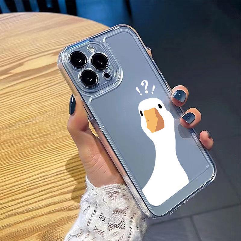 Soft Clear Phone Case For Samsung Galaxy S26 S25 S24 S23 Ultra S22 Plus S21 FE A56 A34 A54 A35 A55 A37 A57 5G Cartoon Duck Cover