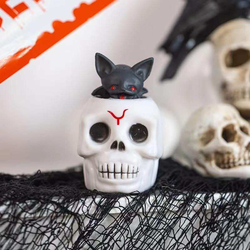 Süßes Halloween Quetsch-Herausspring-Spielzeug Geist Kürbis Geist Schädel Fledermaus Squishy Fidget Spielzeug Für Erwachsene Angstlinderung Entspannungsspielzeug