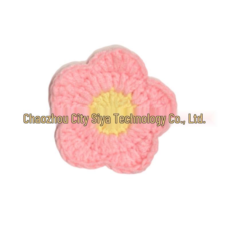 Hand-Crocheted 3D Lace Flower Patches for Clothing Decoration