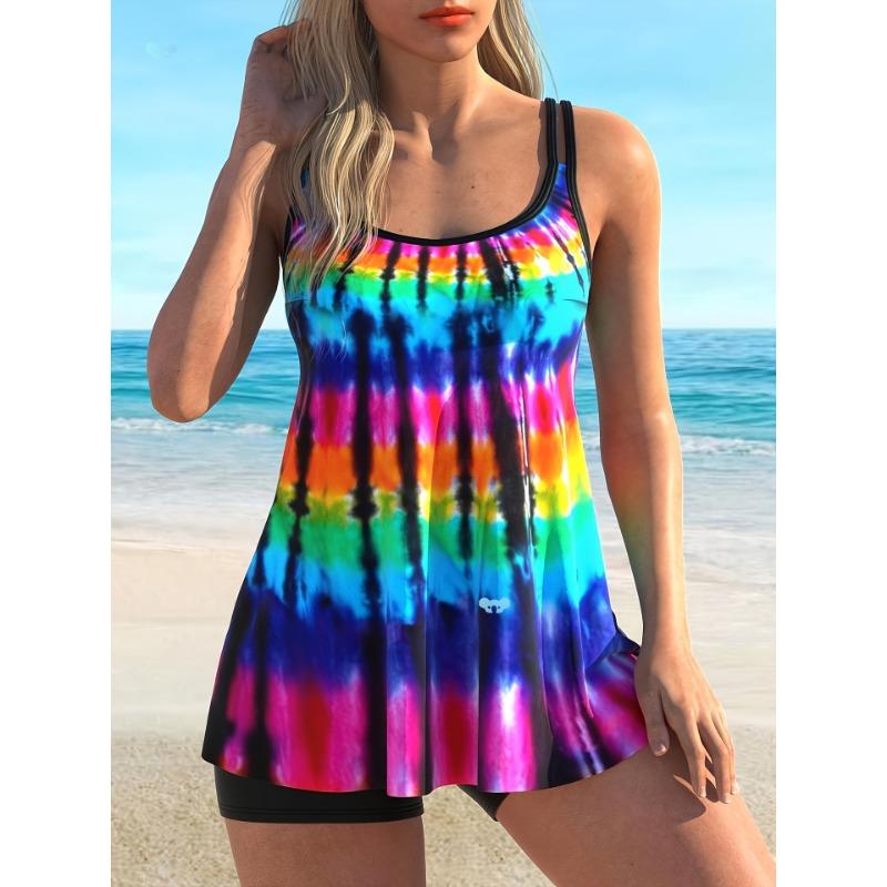 

Women s White Two-Piece Bikini Set with Crochet Mesh Cover-Up Skirt Halter Triangle Top with Crisscross Straps 1XL