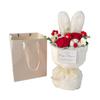 Completed Crochet Flower Bouquet Creative Ornament Crochet Rose for Valentines Day Gift Restaurant Cafe Party Study Room