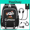 Unisex Cuphead Backpack With Usb Charging Port Ideal For School And Travel
