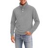 Men's Four-Button Pullover Sweatshirt, Solid Color, High Neck, Long Sleeve