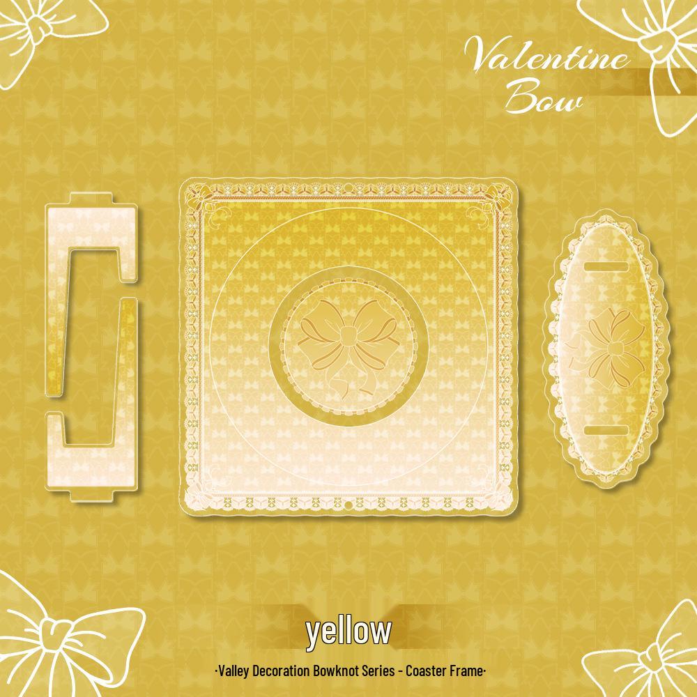 Gumi Gumi Bow Knot Coaster Frame & Emblem Display Stand with Acrylic Protective Sleeve Butterfly Bow Coaster Frame (includes base)