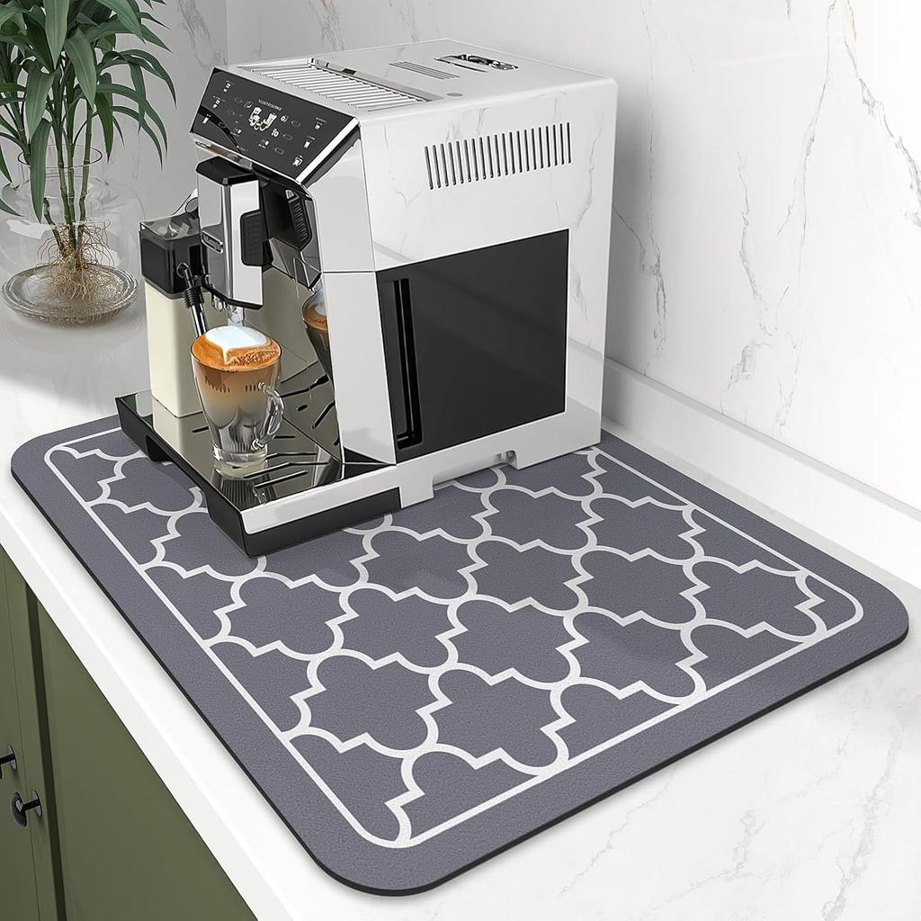 Coffee Machine Mat Diatomite Absorbent Pad Minimalist Design Absorbent Quick Dry Non-Slip Coaster for Kitchen Counter
