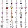 925 Silver Wings Glasses Bees Pink Hearts Charm Beads Jewelry Making Women Gift Pendant Bracelet Necklace