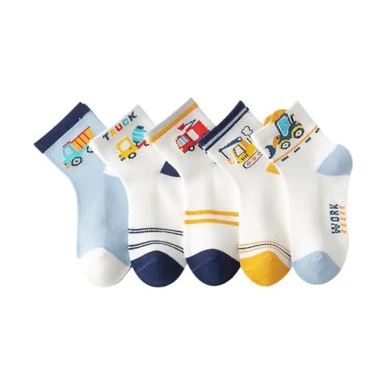 [QINTIAN] Socks, Kids Socks, Children s Socks, Boys, Girls, Baby Socks, Cute, For School, Kindergarten, Set of 5, Cotton