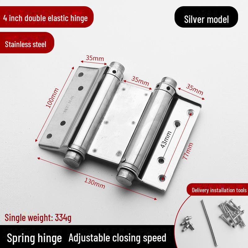Doppelt öffnende Türscharniere aus Edelstahl: Automatisches Schließen, geräuschlos, strapazierfähig, verstärkte Feder, mehrere Größenoptionen