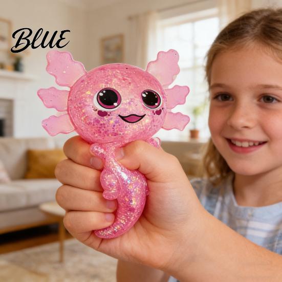 Slow Rising Stress Toy Glittery Salamander Squeeze Soft Rebound Glitter Texture Relief Fidget with Transparent Cute Decompression Gift