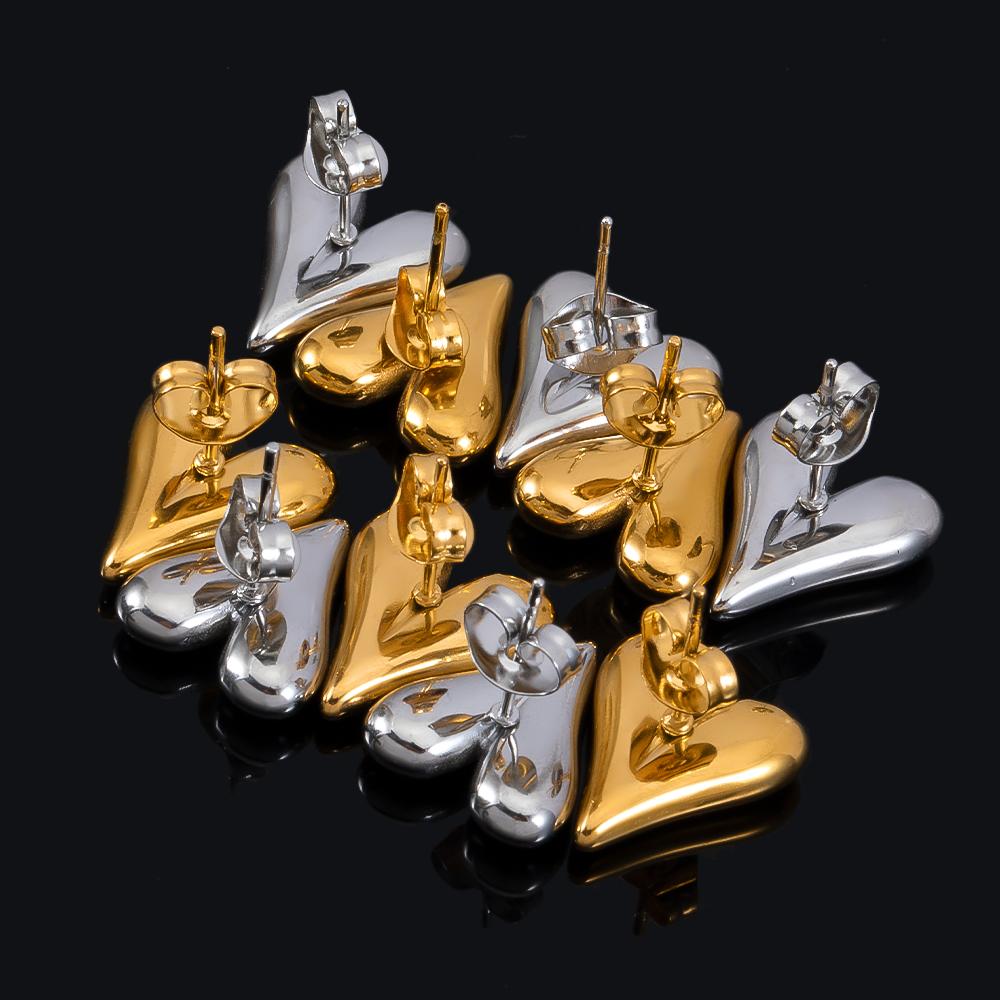 2pcs 4pcs Stainless Steel Love Heart Ear Studs Minimalist Stud Earrings Earplug for Women Girl DIY Accessories Jewelry Making