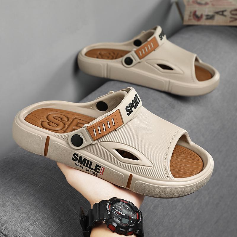 Fashion EVA Men's Slippers Summer Indoor Home Shoes Non-Slip Bathroom Slides Outdoor Comfortable Beach Shoes Couple Garden Shoes