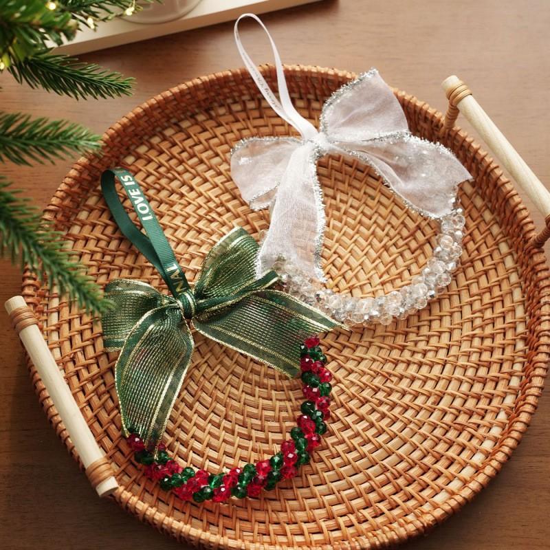 Christmas Crystal Bell Ornament Tree Wreath Holiday Decor