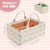 Floral Diaper Caddy Organizer with Handles and Removable Dividers Portable Nursery Storage Basket Versatile Baby Storage Basket