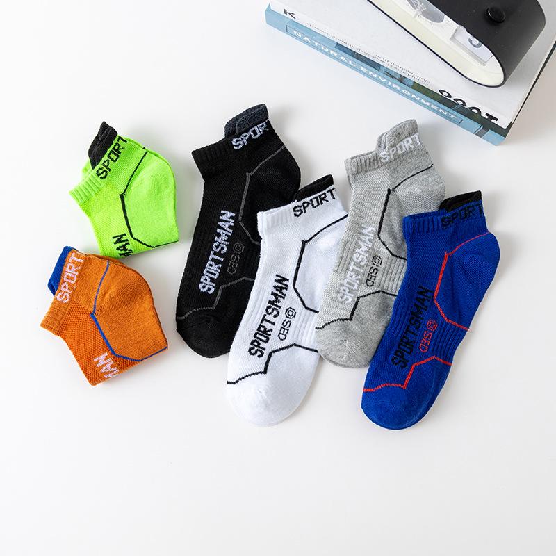 Men's Breathable Mesh Summer Socks - Casual Sports Style in Black, White, and Gray.