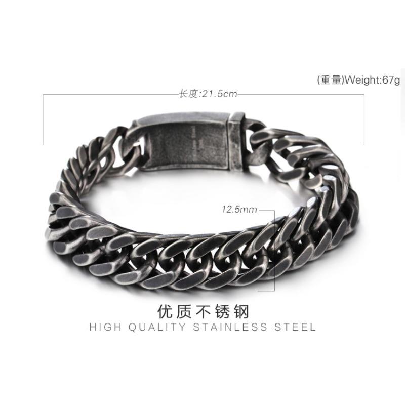 

Украшения, Властная Личность Ретро Мужская Черная Цепь, Ромб Мужские Украшения из Титановой Стали