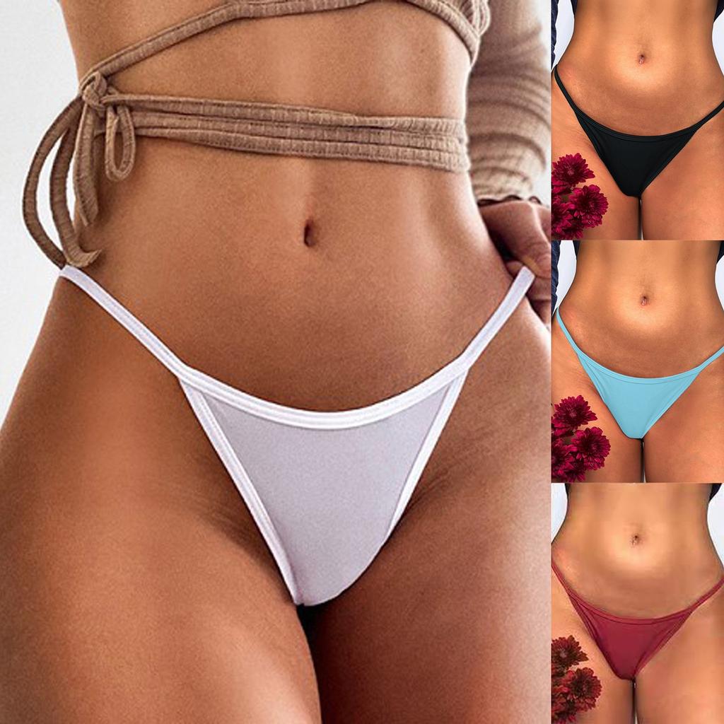Ladies Sexy Thin Belt Half Hips Low Waist Fashion Stitching Lace  Panties