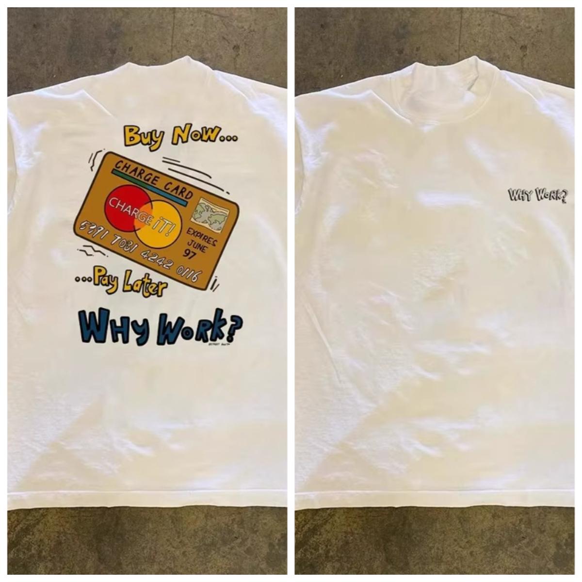 

Pure Cotton Hip Hop Want To Spend The Bank Card More Gold Small Niche Design Small Shortsleeved Tshirt Shirts for Women 4XL