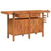 VidaXL Workbench with Drawers and Vises 162x62x83 Cm Solid Acacia Wood 153324