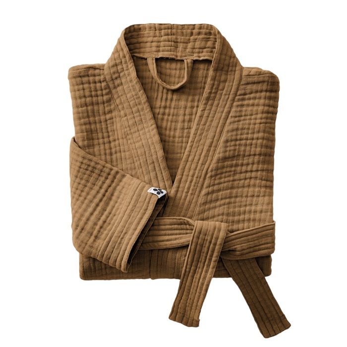 Peignoir kimono - Gaia - Gaze de coton - Unisexe - S/M Camel