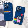 Roztomilý Vtipný Kočka N-nyan Pouzdro na Telefon Pouzdro na Telefon Pro IPhone 17,16,15,14,13,12,11,Pro,Plus,Mini Měkký Černý Kryt