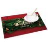 4pcs/set Christmas Placemats Linen Non Slip Heat  Red Green Resistant Table Mats Holiday Party Kitchen Wedding Dining Decoration