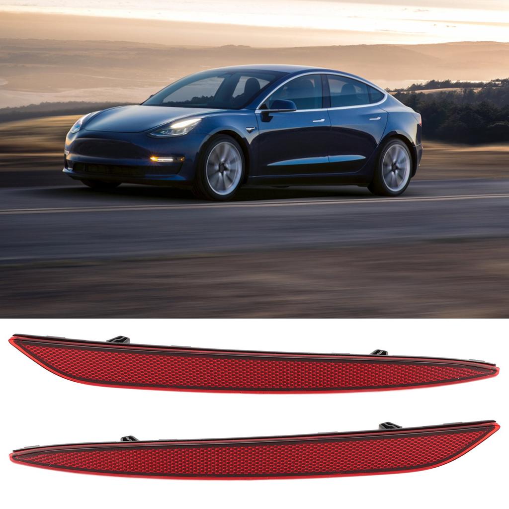 Red Bumper Reflector Lights Rear Bumper Reflector Red Lens Car Tail Reflector Light Replacement for 2017 to 2025