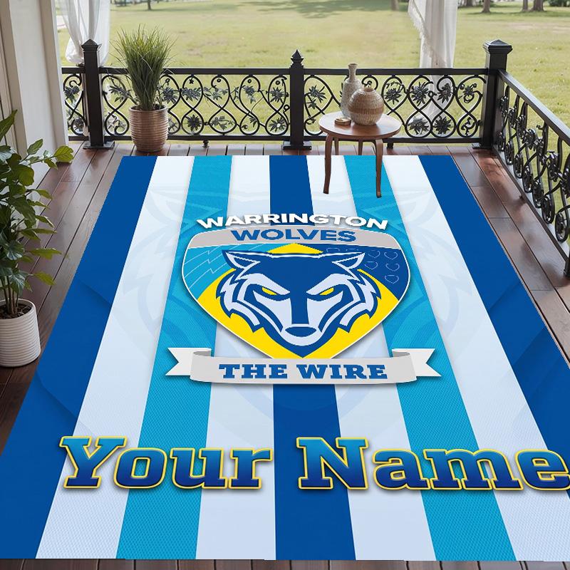 Custom Text Printed Rug Warrington Wolves FC Non Slip Floor Carpet For Home Room Decor