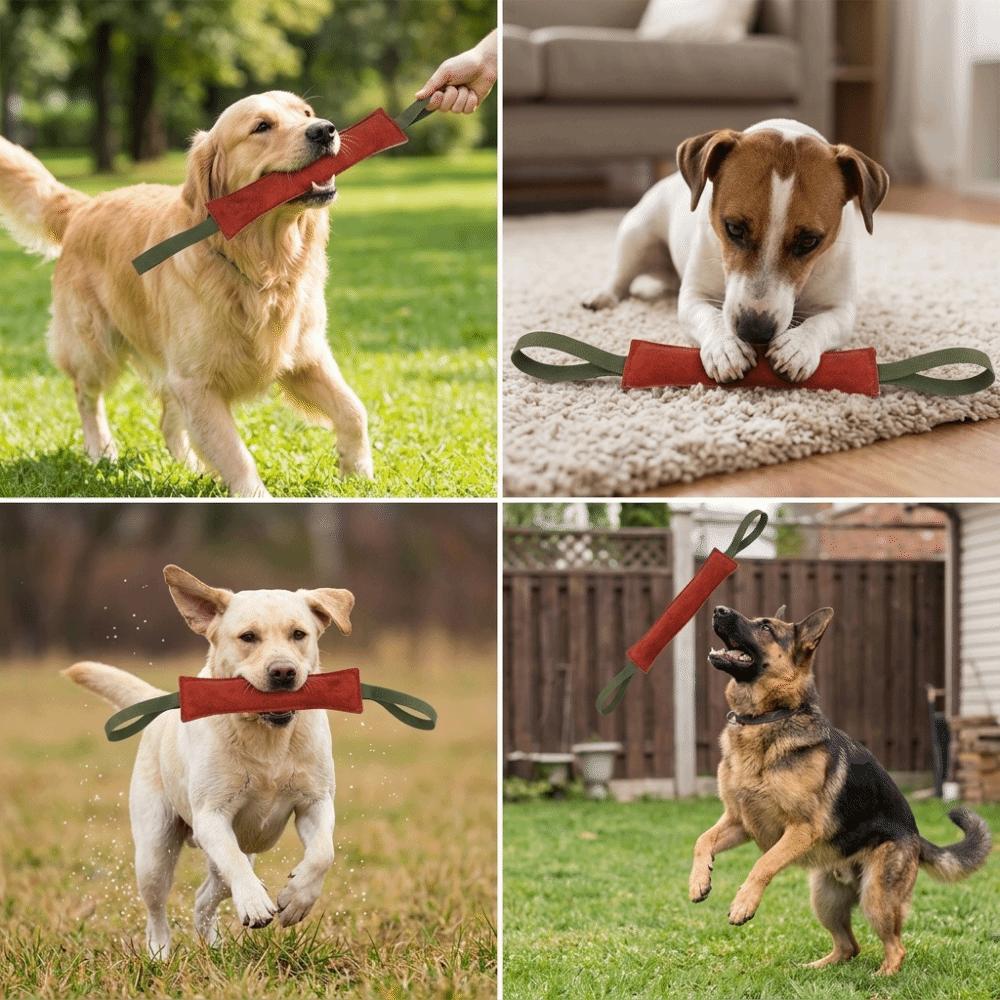 Cowhide Material Dog Bite Stick Sturdy Texture Dog Fetch Toy Canine Training Gear Interactive Play