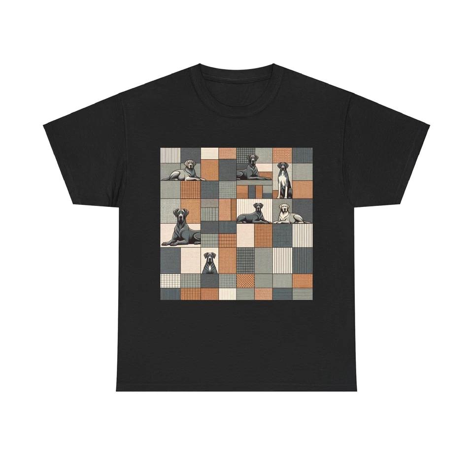 

Unisex Adult T Shirt Textile Grid Great Dane Art Print 3XL