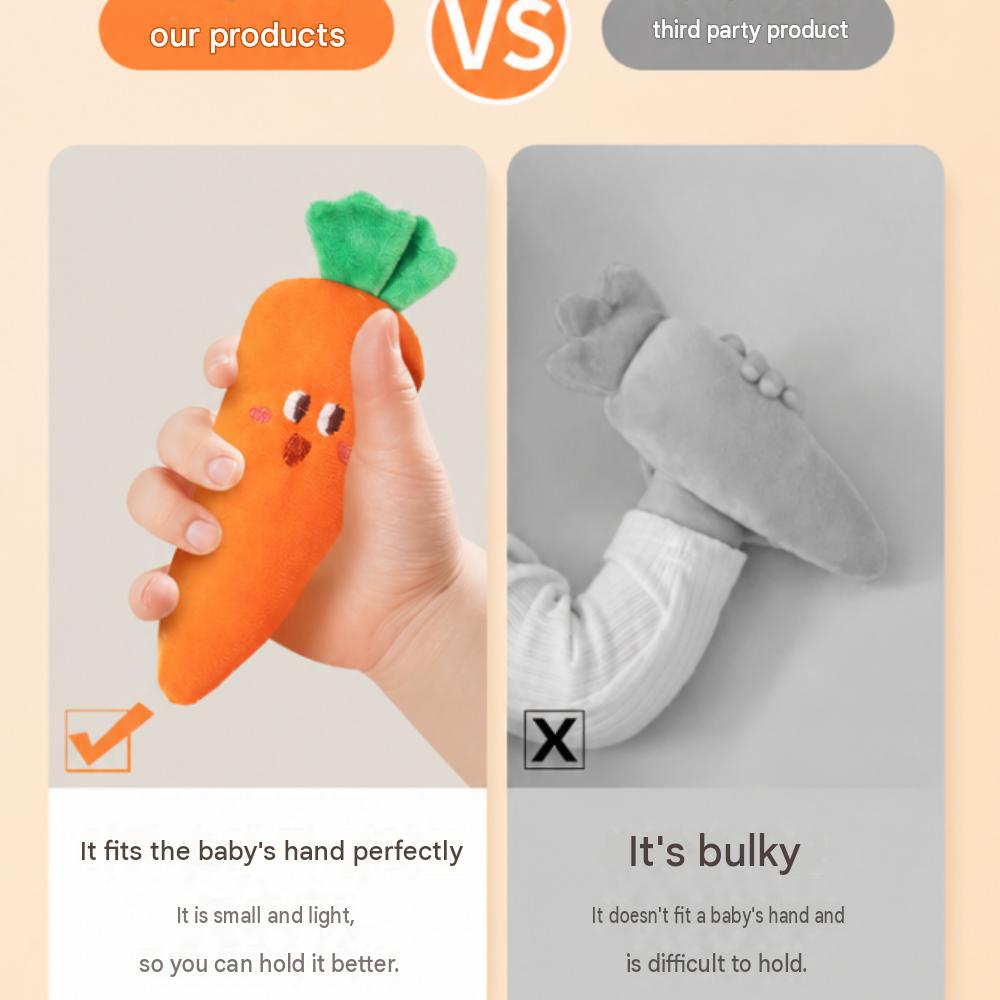Infant Startle-Reflex Soothing Hand-Grip Toy for Sleep (1Banana, 1Carrot)