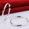 Copper hoop Earrings for Women Sweet romantic Jewelry Elegant Lattice pattern 4CM Big circle Gift
