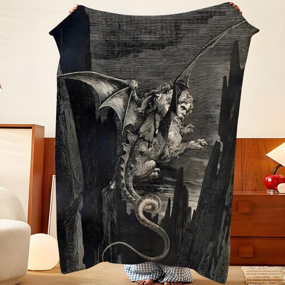 Artist G-Gustave D-Dore Throw Flannel Throw Blanket, Lightweight Cozy, Durable Washable cute Cool