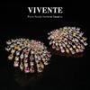 Magazine Fireworks Czech Diamond Rhodium Plating Does Not Fade, Exquisite High-end Sense Niche High-end Copper Plated Real Gold Earrings
