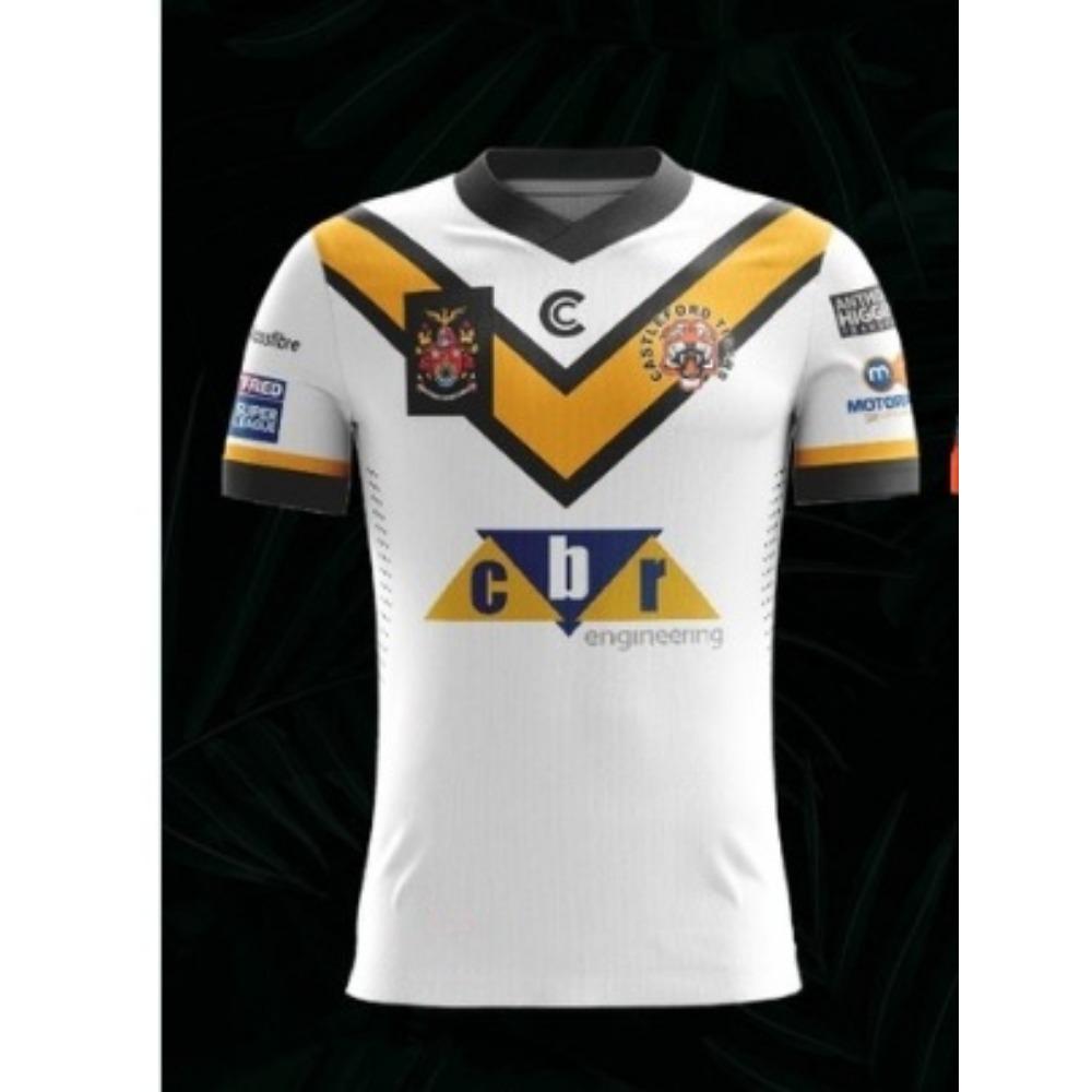 Rugby 2026 Uomini e Donne New Castleford Tigers Abbigliamento Sportivo Inghilterra Moda Maglietta a Maniche Corte Larga Traspirante Asciugatura Rapida