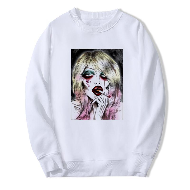 

Свитер Harajuku Экипаж шеи Sweatshirt Сломанные мечты Печать Мода Loose Белый размер Xs-5Xl Top