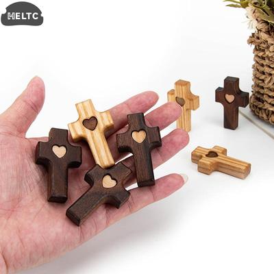 1/3 Pcs Wooden Crosses Decoration Mini Pocket Crosses Palm Crucifix Finger Toys For Adults Kids Prayer And Faith Gift