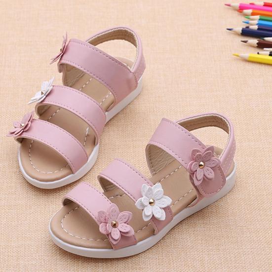Summer Children Sandals Size 4 Girls Sandals Big Flower Girls Sandals Size 13 Girls Flat Pricness Shoes 2.5