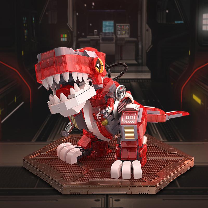 Luminous Dinosaur Building Blocks Tyrannosaurus Rex Triceratops Spinosaurus Velociraptor Model Kids Toy Halloween Christmas Gift