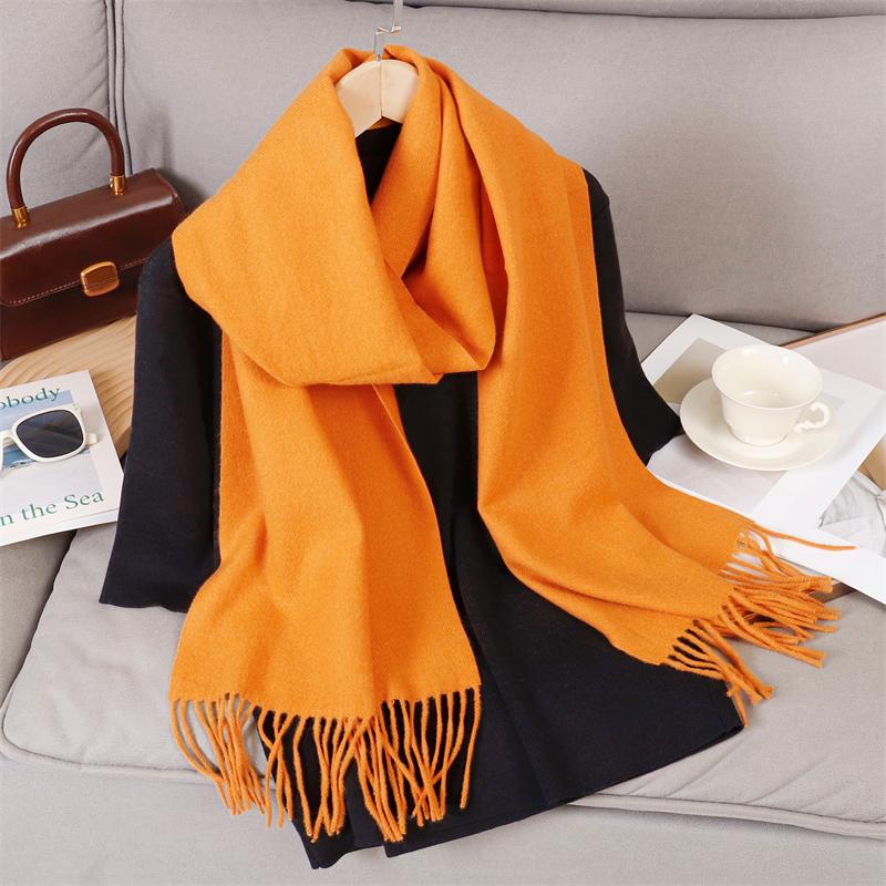 69 Colors Winter Scarf for Women Warm Cashmere Scarves Hijab Solid Lady Long Shawl Wrap Female Pashmina Bandana Poncho Stoles