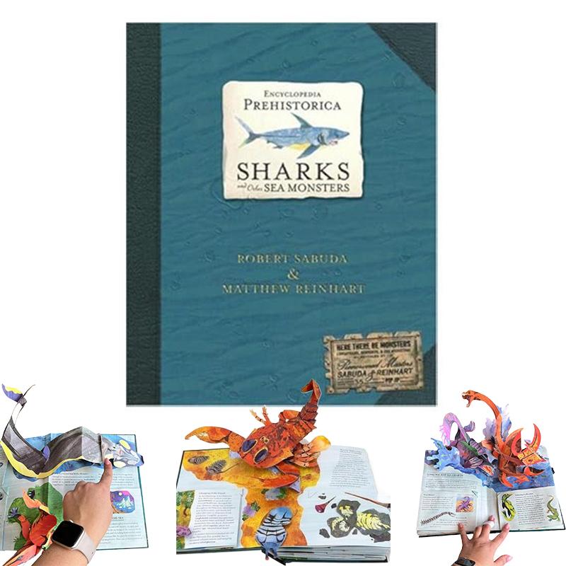 Funny Interactive Pop-Up Sharks Book Encyclopedia Prehistorica: Sharks And Other Sea Monsters Gift For Shark Lovers